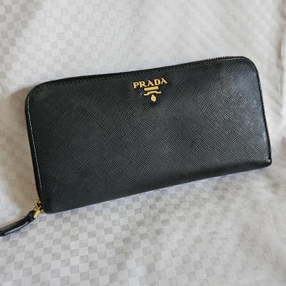 NDS Women's Prada Dark Grey Zip Around Continental Wallet - Picture 4 of 10